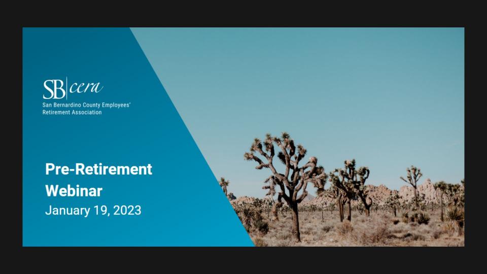 Pre-Retirement Webinar