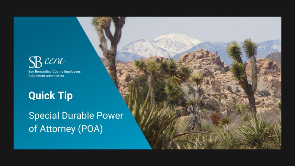 SBCERA Special Durable POA