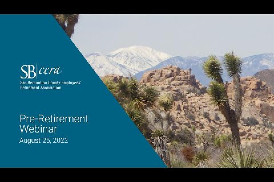 Pre-Retirement Webinar
